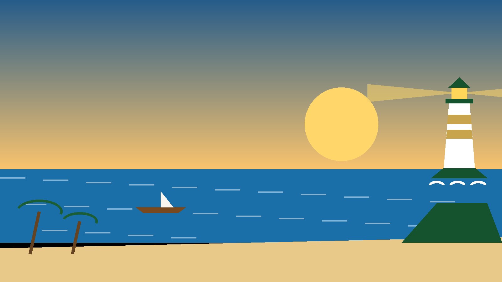 Le phare de Port-Bouët au couchant, la mer et une pirogue